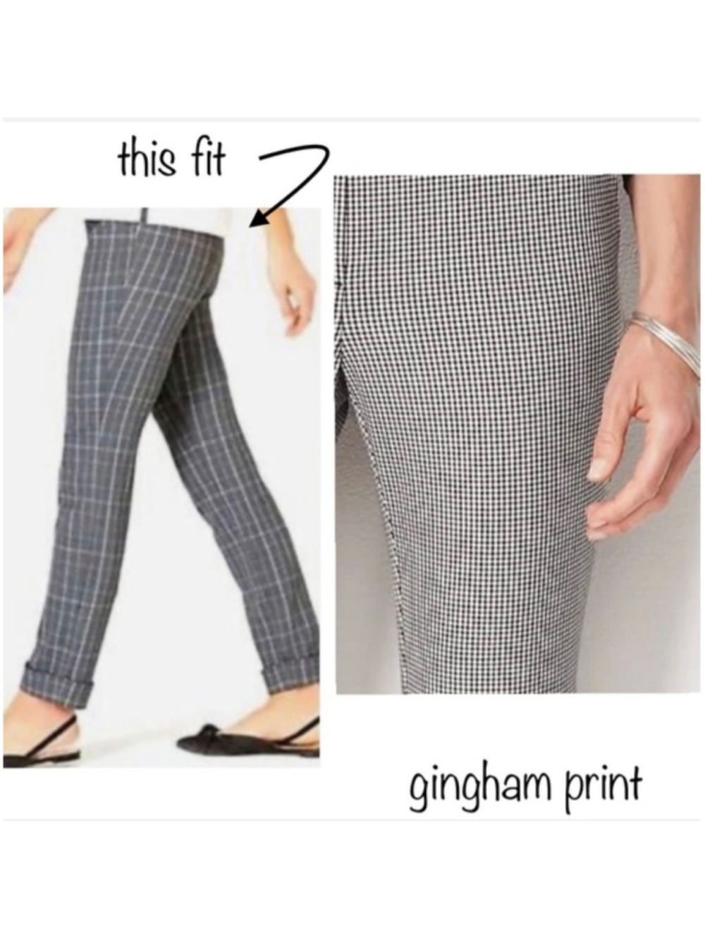 Premium bi stretch gingham black white j jill pull on cuffed pants EUC sz 12